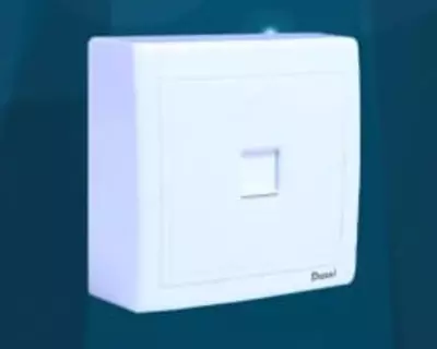 Наружная розетка для интернета RJ45 ( одноместная) "Dusel" Rich-109, IP20 (Белая)