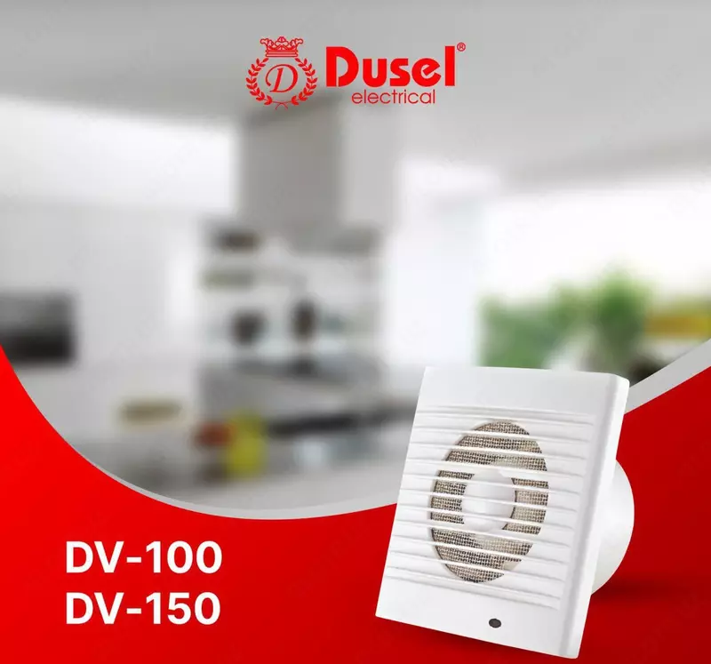 Вытяжной бытовой вентилятор (встраиваемый) "Dusel" DV-100, 12W, IP20 (White)
