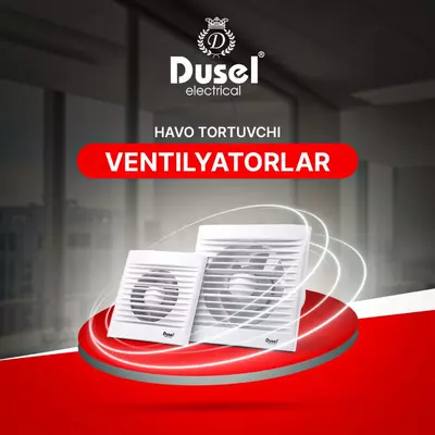 Вытяжной бытовой вентилятор (встраиваемый) "Dusel" DV-100, 12W, IP20 (Black)