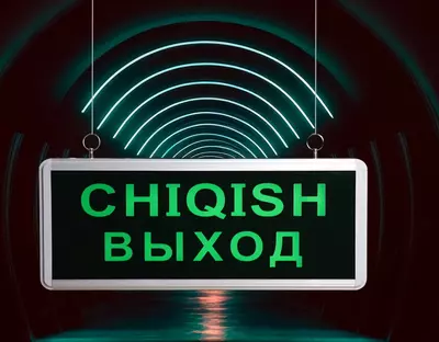 Аварийное светодиодное табло (Выход-Chiqish) "Dusel" EX5, 3W, IP20 (Зеленое)