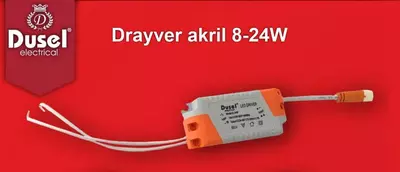 Акриловый драйвер для LED светильников (дроссель) "Dusel" 8-24W, 175-265V (Белый/оранжевый)