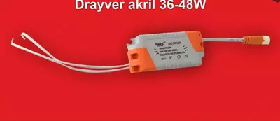 Акриловый драйвер для LED светильников (дроссель) "Dusel" 36-48W, 175-265V (Белый/оранжевый)