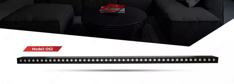 Ofis chiziqli LED chiroq (120 sm) "Dusel" OS2, 45W, 6500K, IP20