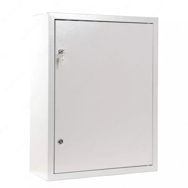 SHMP (0,6 mm) o'rnatish paneli bilan metall elektr paneli "Dusel" IP-31, 400 x 400 x 160 mm (kulrang)