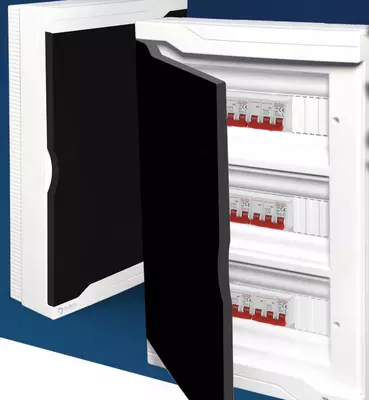 Plastik elektr panel qutisi (2 modulli) "Dusel" V-2, IP40 (oq/qora)