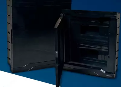 Пластиковый электрический щит-бокс (12 модулей) "Dusel" V-12, IP40 (Black)