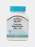 Витамин D3  Кальций  Магний  Цинк от 21st Century  Calcium Magnesium Zinc + D3  (90 капсул)