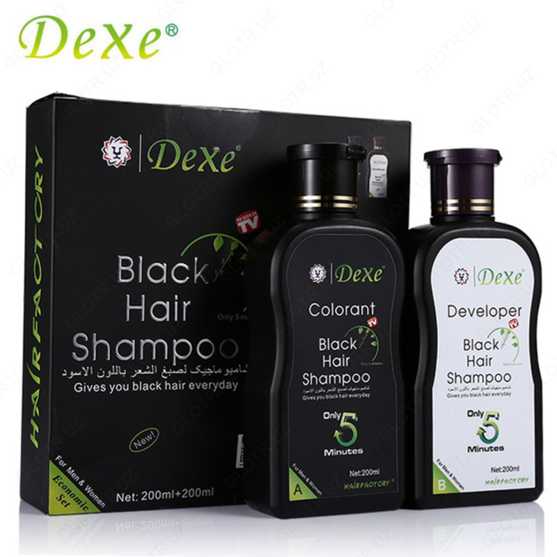 Шампунь (мужской) от седых волос Dexe Black Hair Shampoo