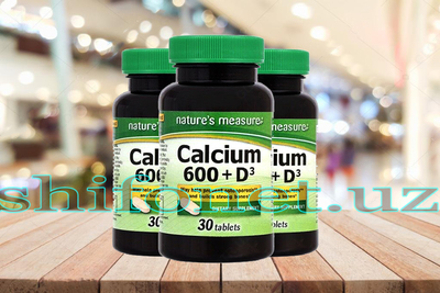 Кальций 600 с витамином Д Nature's Measure Calcium 600 d3 - 200 000 сум / шт.