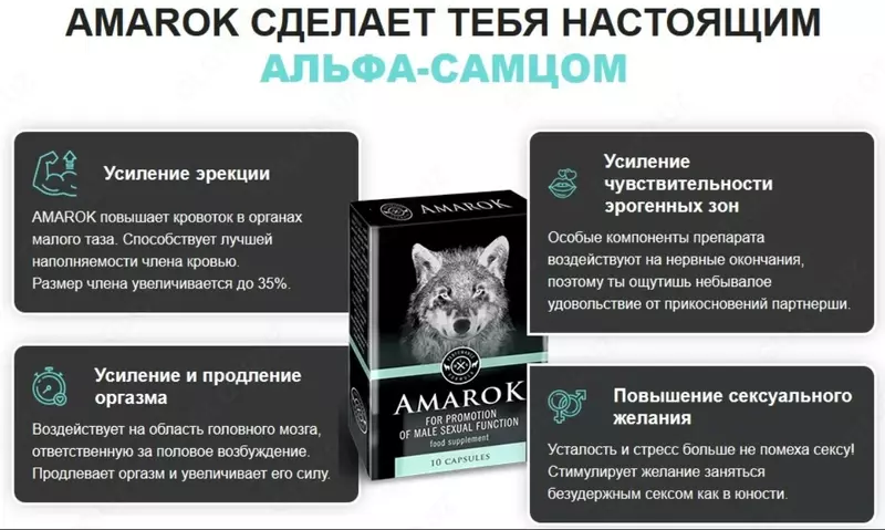 Таблетки Amarok (Амарок) для мужской потенции