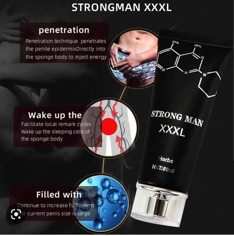 Jinsiy olatni kattalashtirish uchun krem ​​Strong Man XXXL
