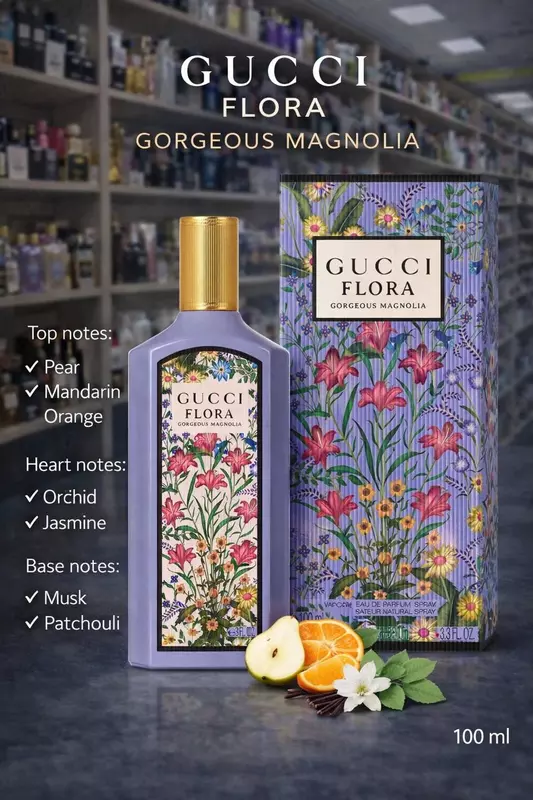   Ayollar uchun Gucci Flora Gorgeous Magnolia Eau de Parfum  100 ml