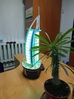 Декоративный фонтан "Отель Дубаи Бурдж Аль-Араб" из пузырьковых панелей