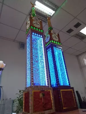 Декоративный фонтан "Часы Мекки" из пузырьковых панелей - от 3 000 000 сум / шт.
