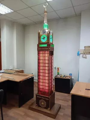 Декоративный фонтан "Часы Мекки" из пузырьковых панелей (3 -х метровые)