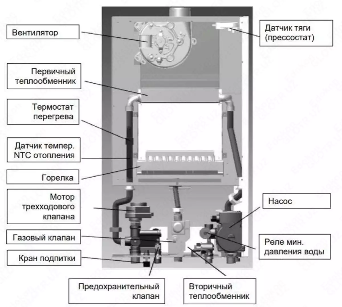 Котел газовый EUROHOT 20 кв 2-х контурный в город Ташкент