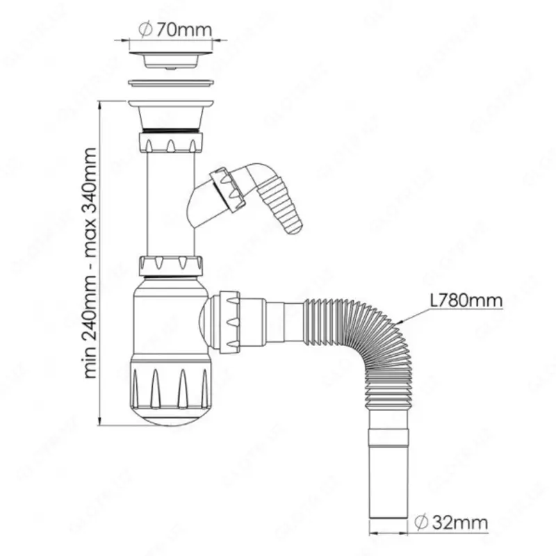 Lavabo sifon NOVA 1056N - 34 500 so'm