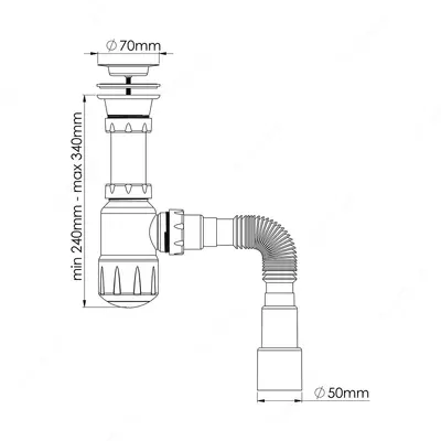 Сифон для умывальника NOVA 1051N Сифон для умывальника NOVA 1051N