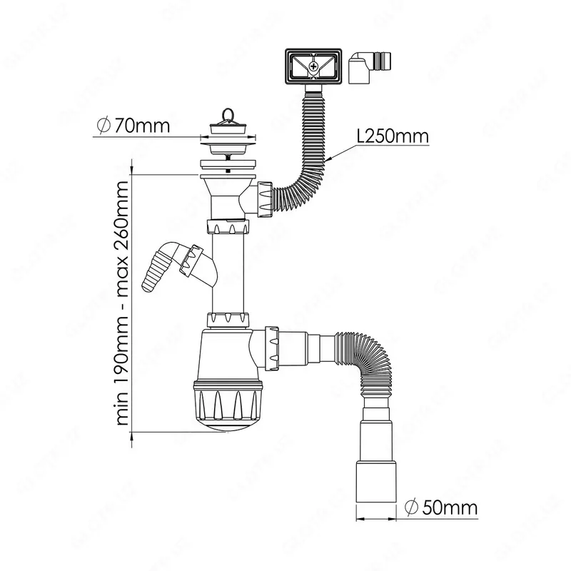 NOVA 1036N lavabo uchun sifon - 46 460 so'm
