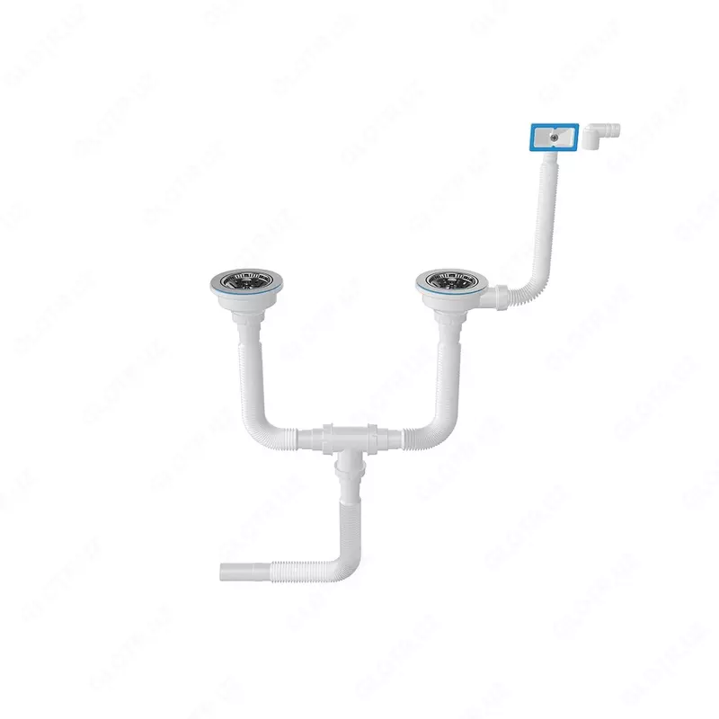 Сифон гофрированный двойной для мойки NOVA 1286