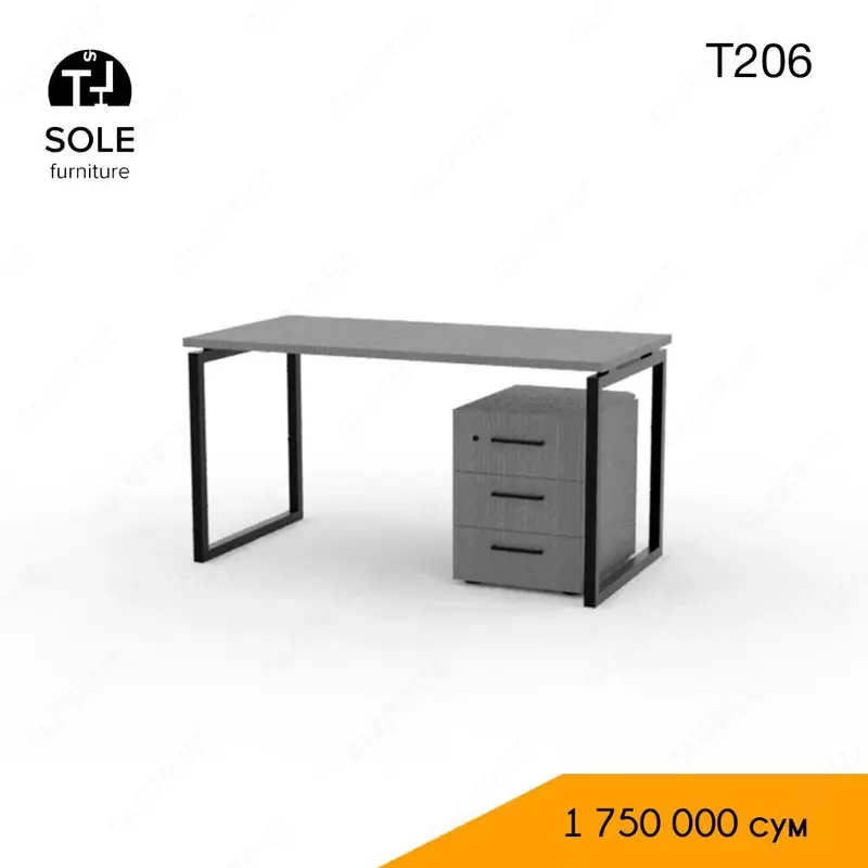 Офисный стол с тумбой в стиле Лофт T206