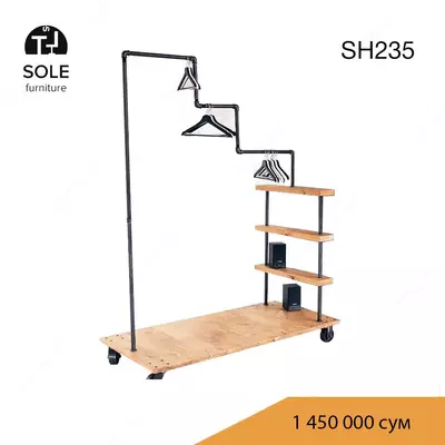 Напольная вешалка для одежды в стиле Лофт SH235
