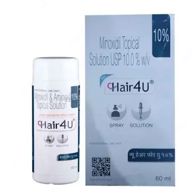 Soch va soqol o'sishi uchun Hair4U Minoxidil 10% (Minoxidil 10%)