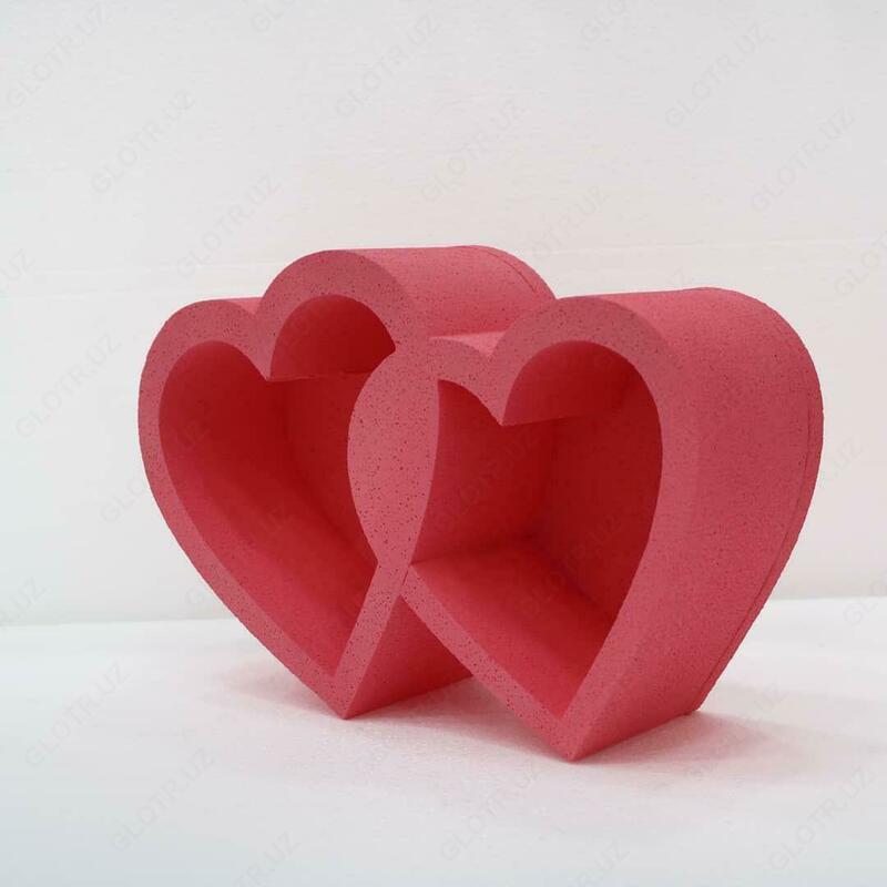 Подарочная коробка (ПЕНОБОКС) Двойное сердце