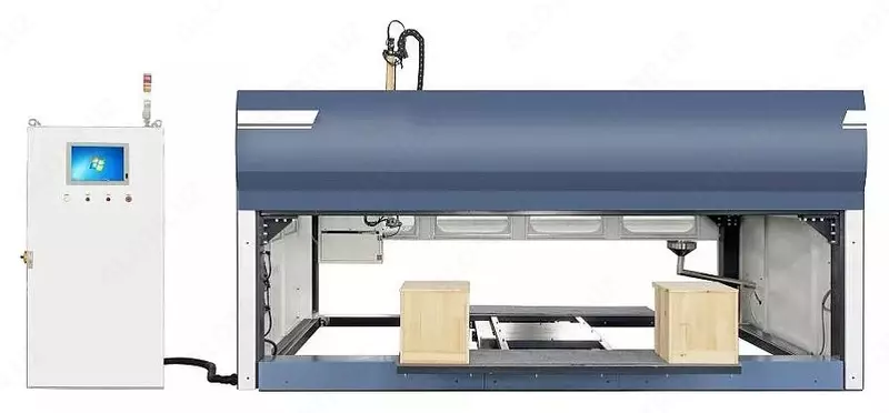 Автоматическая покрасочная камера для мебельных деталей