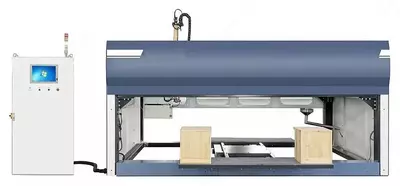 Автоматическая покрасочная камера для мебельных деталей