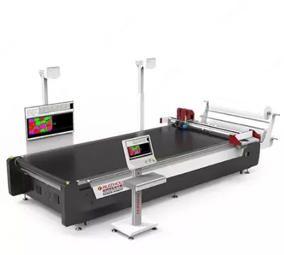 Ko‘p qatlamli matolarni tebranuvchi pichoq bilan kesish mashinasi