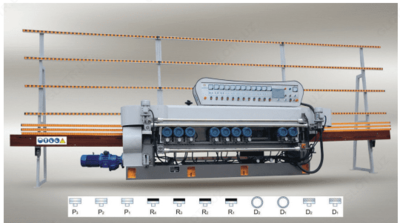 11-ти шпиндельный станок по обработке фацета спроектирован для формирования высококачественного фацета на различного размера и толщины стеклах и зеркалах - 469 556 777.5 сум / шт.