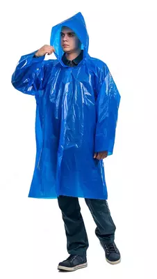 Универсальный прозрачный плащ-дождевик (Синий) Китай