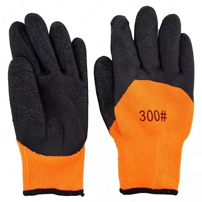  Akril qolqoplar 300# qirrali lateks qoplamali (toq sariq/qora) - 