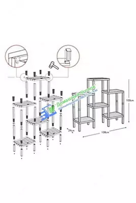 640 000 сум / шт. 6-этажная модульная полка