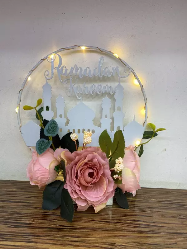 Декоративная подвеска  с подсветкой и цветами  🌙🕌 РАМАЗОН ҲАЙИТ МУБОРАК АҲЛИ МУСУЛМОН!