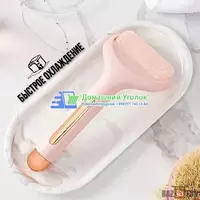   Охлаждающий роллер ручной массажер для лица валик с глеевым крио массажем Айс роллер Flbwles Ice roller розовый