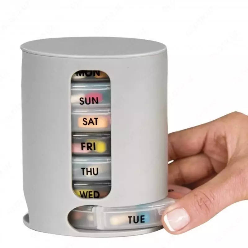 Компактный органайзер для таблеток с ячейками 7 дней Pill Pro (серый)