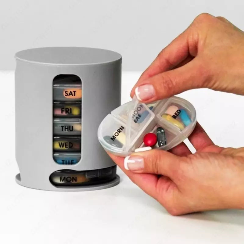 Компактный органайзер для таблеток с ячейками 7 дней Pill Pro (серый)