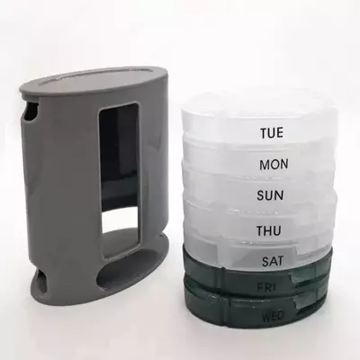 80 000 сум / шт. Компактный органайзер для таблеток с ячейками 7 дней Pill Pro (серый)