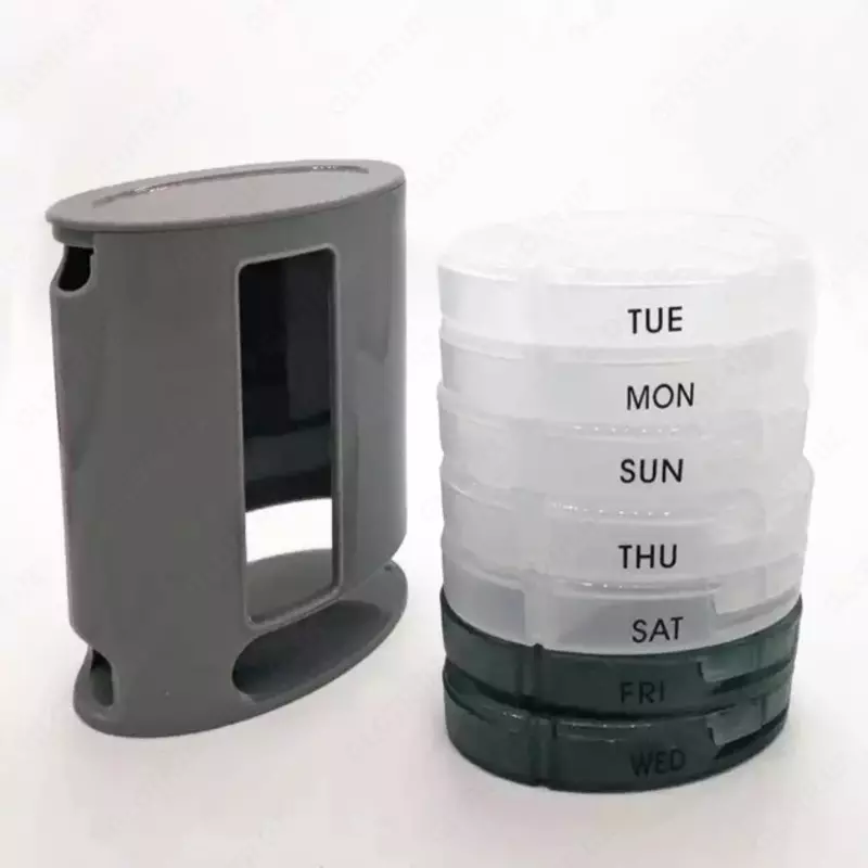 Компактный органайзер для таблеток с ячейками 7 дней Pill Pro (серый)