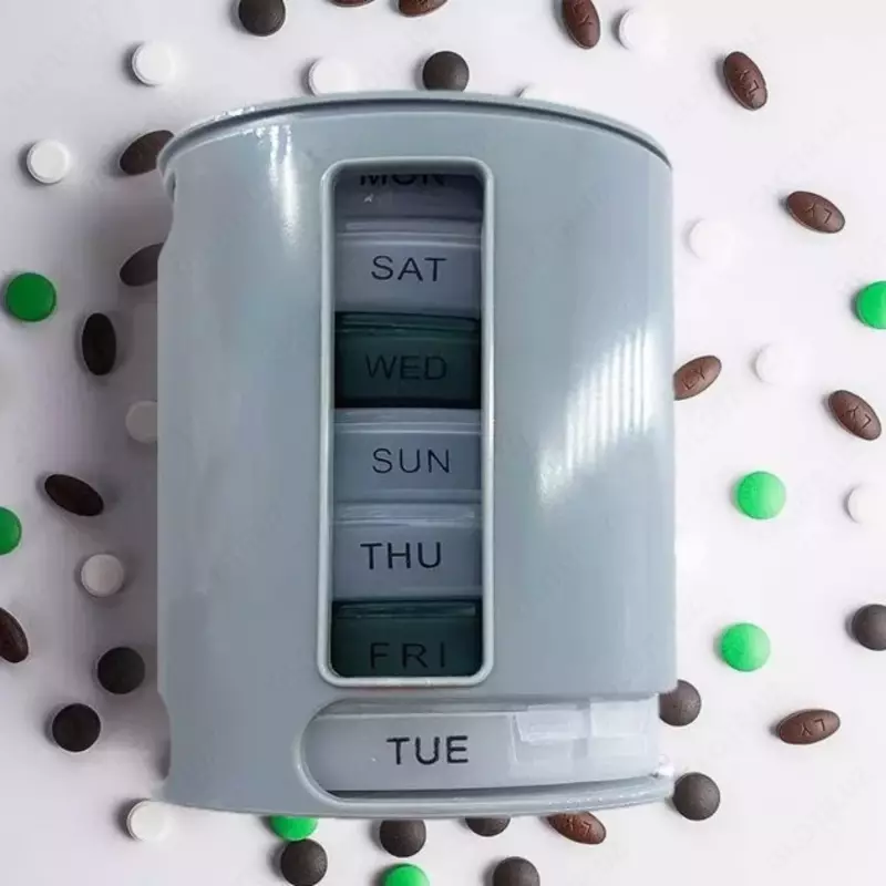 Компактный органайзер для таблеток с ячейками 7 дней Pill Pro (серый)