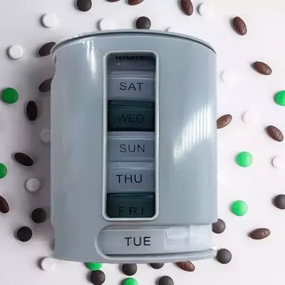 Компактный органайзер для таблеток с ячейками 7 дней Pill Pro (серый) Только в розницу