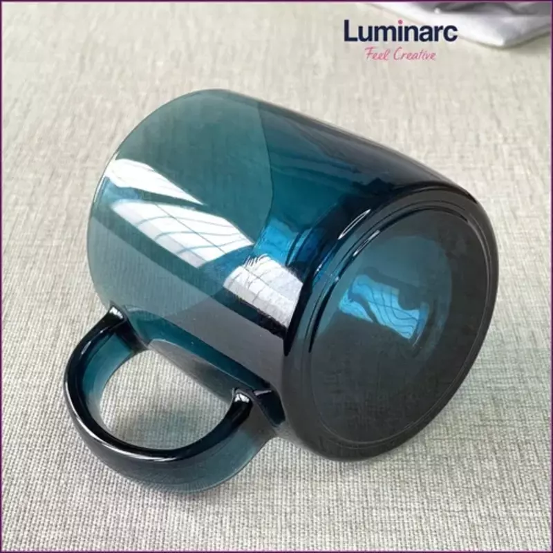 Изумрудная чайная кружка из толстого стекла Luminarc