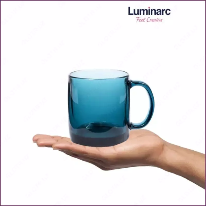  Изумрудная чайная кружка из толстого стекла Luminarc Домашний Уголок