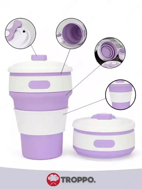 Многоразовый складной стакан объемом 350 мл