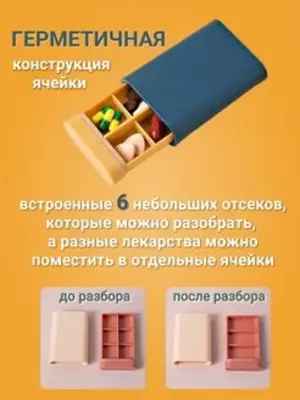 Таблетница - это контейнер для хранения таблеток и других лекарственных препаратов. Она имеет три отсека