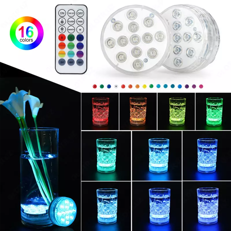   IP68 Водонепроницаемый цвет Multi погружной подводные светодиодные огни ночной свет Магнит 13