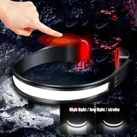 для езды на велосипеде.чтения Дизайн без бретелек . Перезаряжаемые светодиодные налобные фонари COB можно носить в течение длительного времени