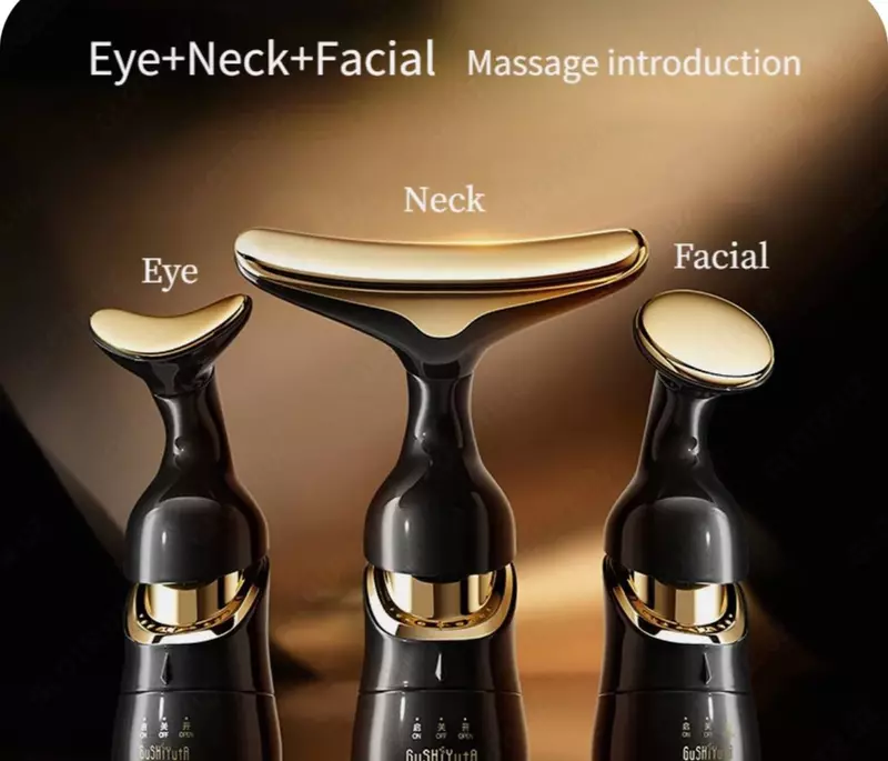 3 в 1 массажер для лица массаж шеи для лица и глаз лифтинг микротоковый аппарат для красоты кожи омоложение кожи стиль батареи
